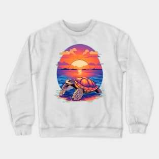 Beachside Turtle: The Coolness of Diversity on the Seashore Crewneck Sweatshirt